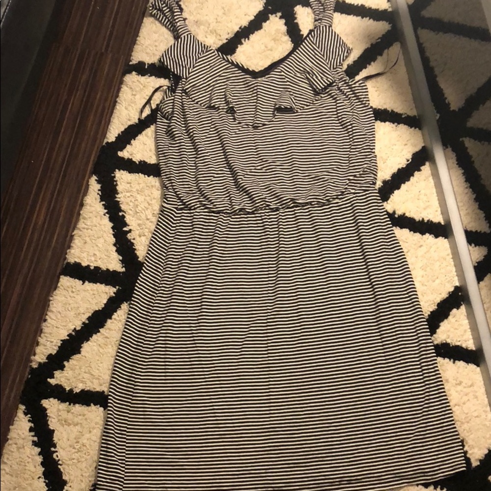 Black and white striped sundress